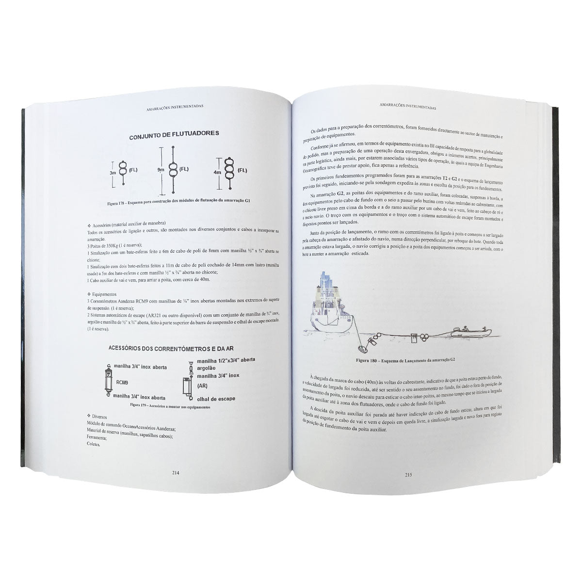 miolo do livro Amarrações Oceanográficas – Descrição Prática, de J. Mattos Caldas. Edição técnica das Edições de Marinha.