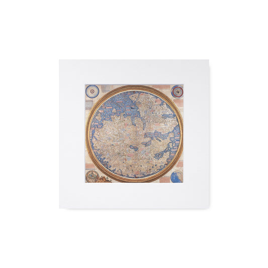Reprodução com Passe-Partout Mapa-Mundi Fra Mauro 20 x 20cm