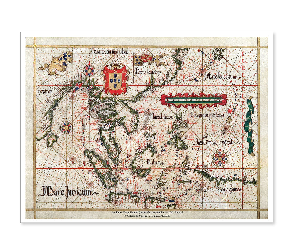Mapa Histórico do Sudeste Asiático e Oceano Índico – Diogo Homem (Séc. XVI)
