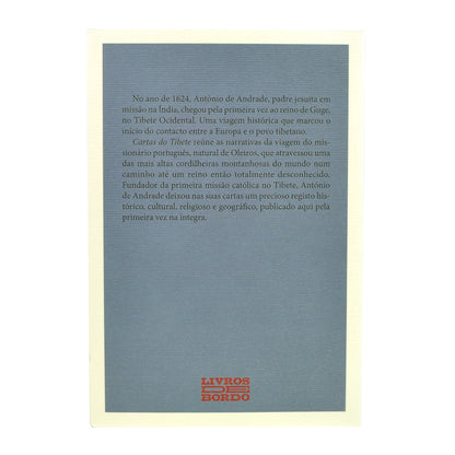 Capa do livro Cartas do Tibete, que reúne as narrativas de viagem inéditas e integrais do missionário jesuíta português António de Andrade de 1624.