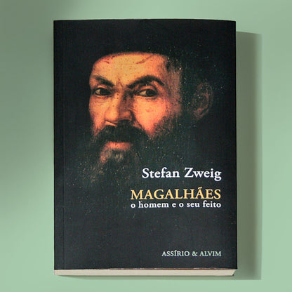 Capa do livro Fernão de Magalhães, a biografia escrita por Stefan Zweig. Edição da editora Assírio & Alvim.
