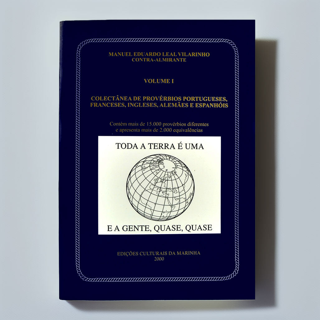Capa do livro "Colectânea de Provérbios", uma publicação das Edições Culturais da Marinha, em fundo azul-escuro com a ilustração de um globo terrestre antigo.