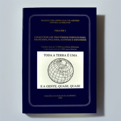 Capa do livro "Colectânea de Provérbios", uma publicação das Edições Culturais da Marinha, em fundo azul-escuro com a ilustração de um globo terrestre antigo.