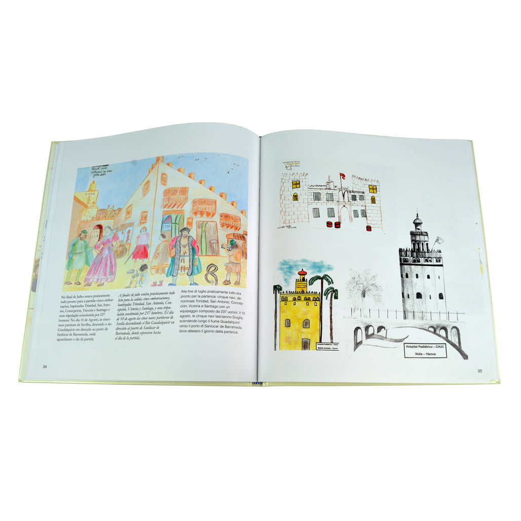 miolo do livro Marinheiros da Esperança, na Rota de Magalhães e Elcano