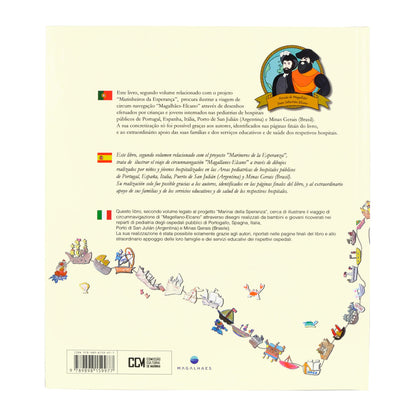 contracapa do livro Marinheiros da Esperança, na Rota de Magalhães e Elcano