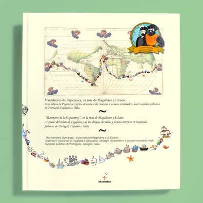 Capa do livro Marinheiros da Esperança, na Rota de Magalhães e Elcano