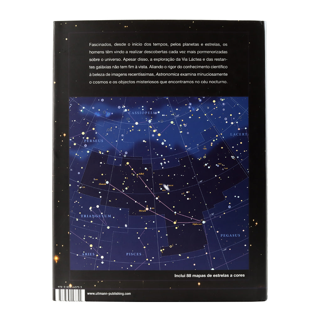 Contracapa do livro astronómica da editora fullman disponivel na loja do museu de marinha