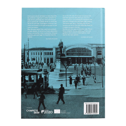 Contracapa do livro com uma imagem de arquivo da Estação de Cascais 