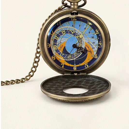 Relogio de Bolso Relogio Praga Relogio Astronomico Mostrador Astronomico Bronze Vintage Relogio Antigo Instrumentos Nauticos Historia Navegacao Loja do Museu Museu de Marinha Prenda Colecionadores Pocket Watch Prague Astronomical Clock Vintage Watch Antique Bronze Timepiece Navy Museum Gift