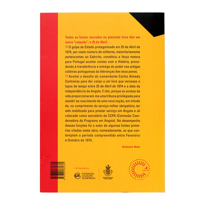 Capa do livro de António Belo sobre o Acordo de Alvor e o processo de descolonização e independência de Angola. Edições Colibri.