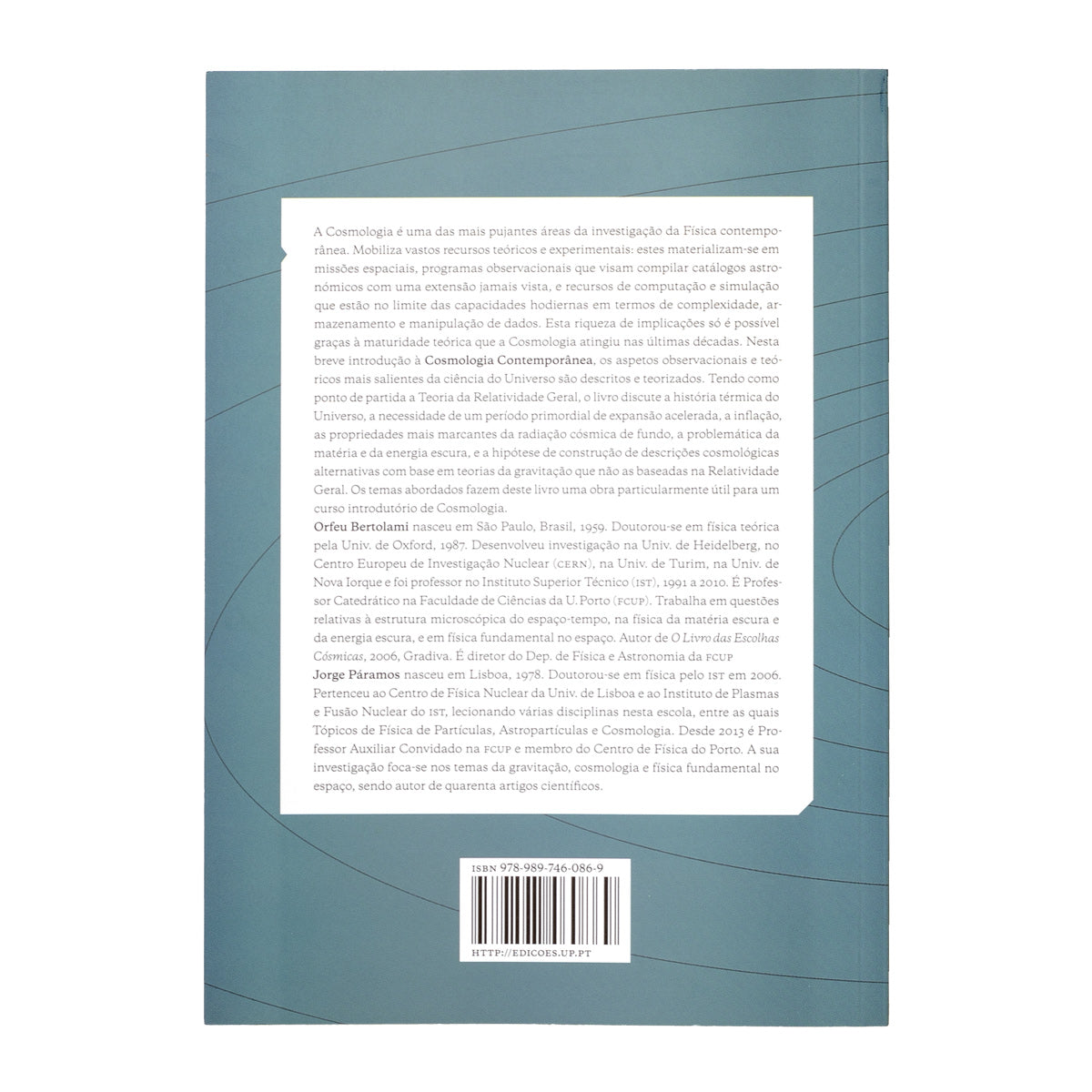 Contracapa do livro em tons de azul liso, exibindo o texto sinóptico da obra, o logótipo da U.Porto Press e o código de barras.