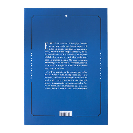 Capa do livro de Carlos Calinas Correia sobre os trabalhos e o pensamento histórico de Gago Coutinho na ciência náutica dos Descobrimentos. Editora Chandeigne.