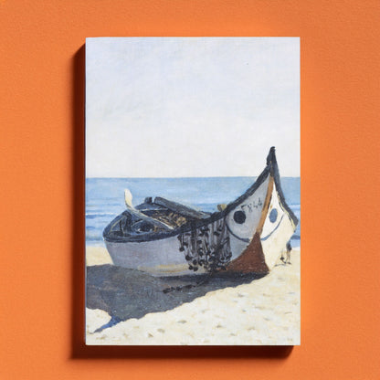 Coleção exclusiva de cadernos de notas João Vaz do Museu de Marinha sobre mesa de madeira, mostrando capas ilustradas com pinturas de barcos tradicionais e pescadores portugueses.