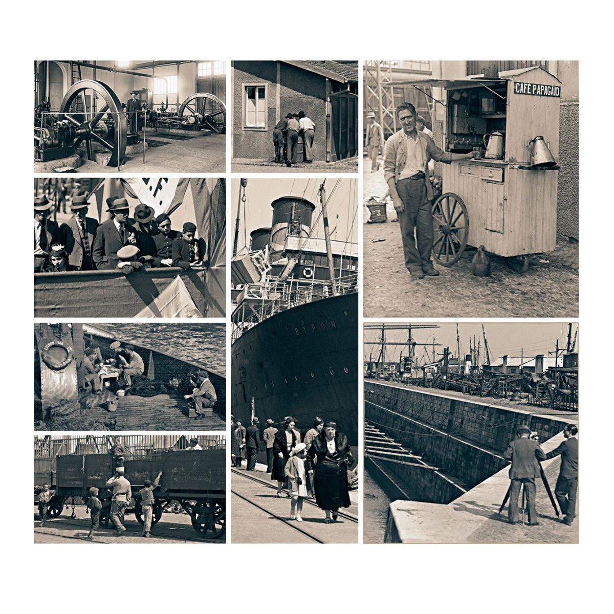 Miolo do livro de fotografia sobre o restauro da coleção histórica do Porto de Lisboa, de Pedro Castro Henriques. Editora By the Book.