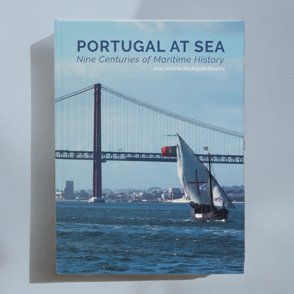 Front cover of the English edition book Portugal at Sea about the history of the Portuguese Navy, with a preface by Admiral Gouveia e Melo.