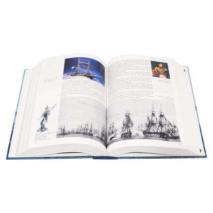 page view of the English edition book Portugal at Sea about the history of the Portuguese Navy, with a preface by Admiral Gouveia e Melo.