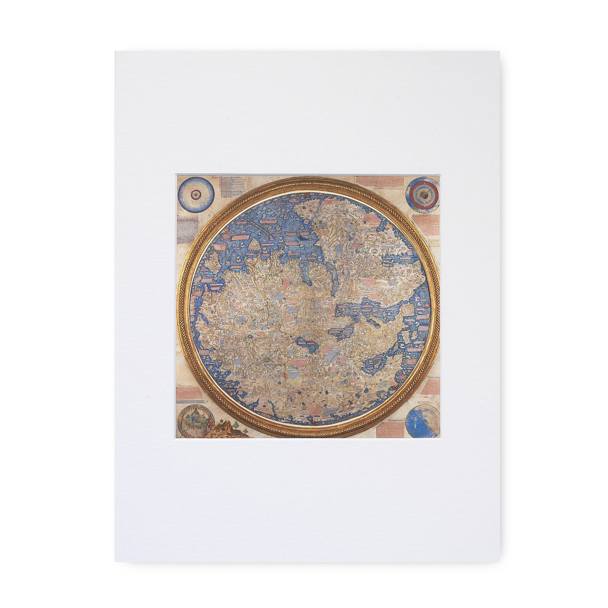Reprodução com Passe-Partout Mapa-Mundi Fra Mauro 30x40cm