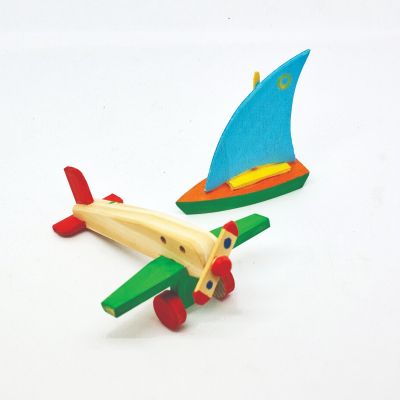 Kit "Avião e Barco" para pintar 